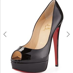 Christian Louboutin lady peep 36.5 black patent